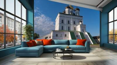 Holy Trinity Cathedral in Pskov Krom, a famous historical place, Pskov, Russia Wall mural