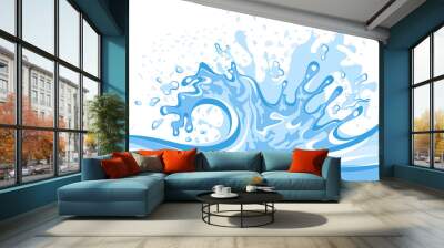 Blue water splash Wall mural