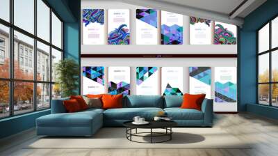 Abstract geometric business card Set.  Wall mural