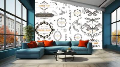 Set of Vintage Decorations Flourishes Elements.  Wall mural