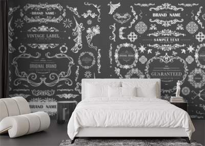 Set of Vintage Decorations Flourishes Elements. Vector Wall mural