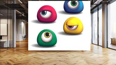 3d monsters eyes Wall mural