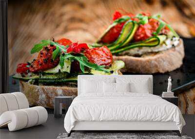 bruschetta with tomato and cucumber Wall mural