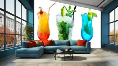 classic cocktails isolated on white background Wall mural