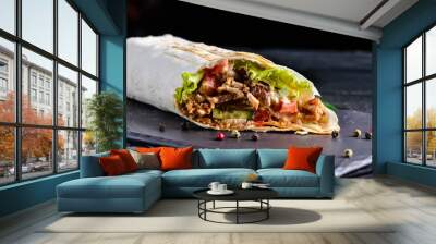 Mexican beef steak burritos with vegetable Wall mural