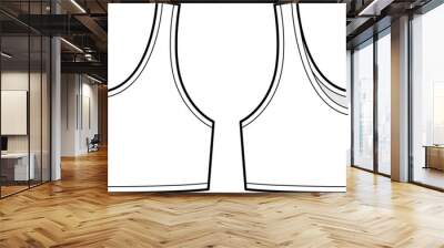 Girl bra technical sketch illustration. Casual underclothing. Wall mural