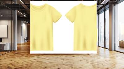 Unisex yellow t shirt mock up. T-shirt design template. Wall mural