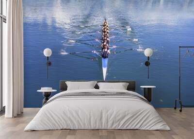 Boat coxed with eight Rowers Wall mural