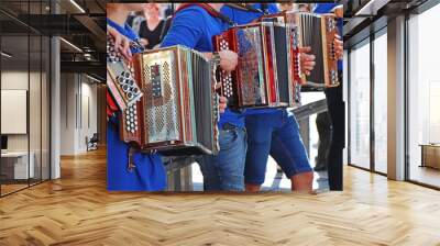 Group of young accordion players Wall mural