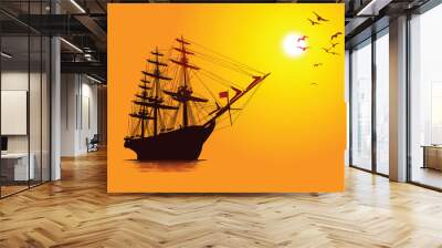 old sailing ship Wall mural