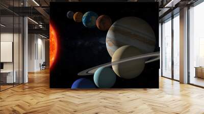 planet alignment , solar system 3d illustration Wall mural