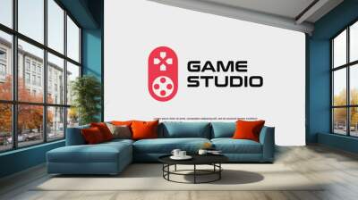 Vector game logo template. Joystick icon letter game logo Wall mural