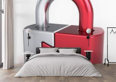 Lock padlock security safeguard. Closed puzzle secret code Wall mural