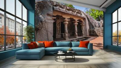 Exclusive Monolithic Rock Carved- Varaha Cave Temple is UNESCO's World Heritage Site located at Mamallapuram or Mahabalipuram in Tamil Nadu, South India. Very ancient place in the world. Wall mural