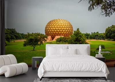 Incredible India Tourism Auroville is a universal city in the making in Puducherry, South India dedicated to the ideal of human unity where people lives in peace & progressive harmony above all creeds Wall mural