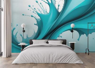 abstract blue background with waves Wall mural