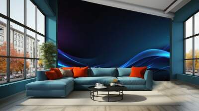 abstract blue wave background Wall mural