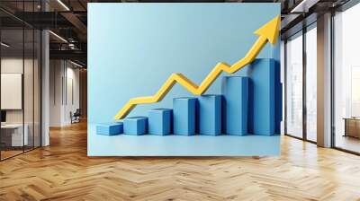 business graph with arrow Wall mural