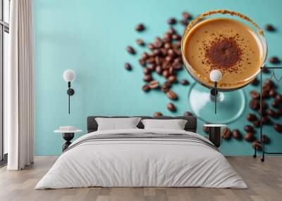 cup of coffee with beans Wall mural