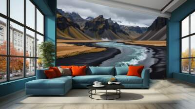 lake in the mountains of the caucasus Wall mural