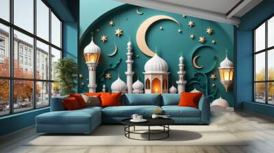 mosque in the night Wall mural