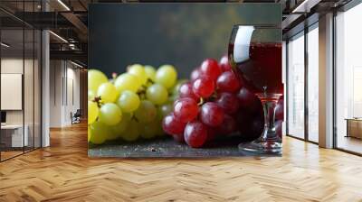 red wine and grapes Wall mural