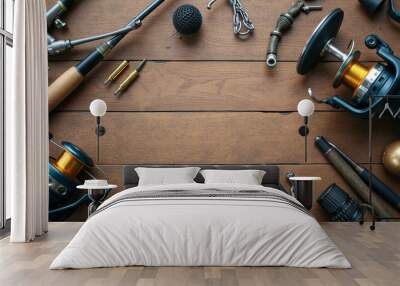 set of tools on wood Wall mural