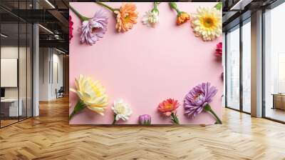 spring flowers frame Wall mural