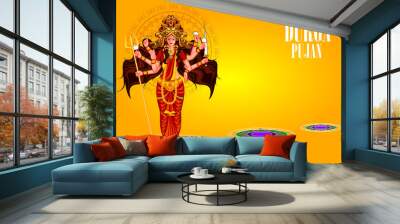 Happy Durga Puja India festival holiday background Wall mural