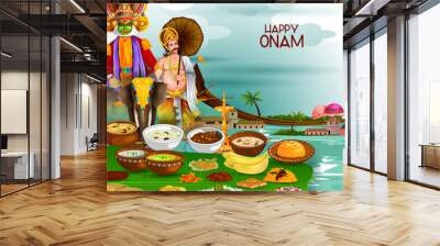 Happy Onam  holiday for South India festival background Wall mural