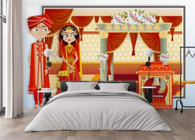 Indian Wedding Couple Wall mural