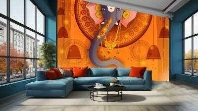 Lord Ganpati on Ganesh Chaturthi festival background Wall mural