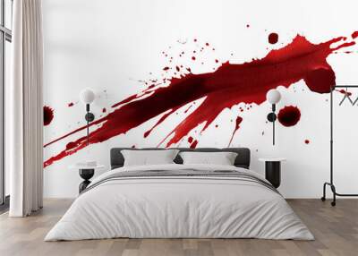 Blood drops cut out transparent background Wall mural