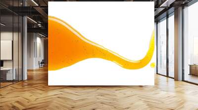 Spilled honey on white background Wall mural