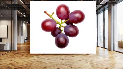 top view red grape fruit isolated on white background Wall mural