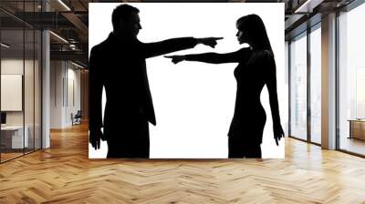 one couple man and woman Criticism concept Wall mural