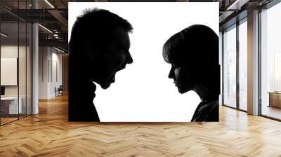 one couple man and woman screaming shouting argument Wall mural