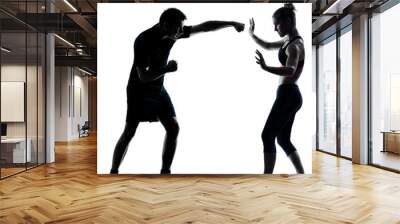 one couple man woman exercising workout fitness Wall mural