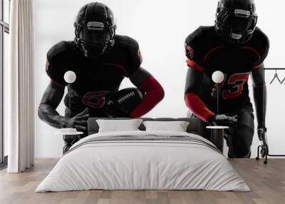 two american football players running silhouette Wall mural