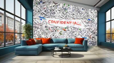 Concept of shredding confidential information to protect identity theft.
 Wall mural