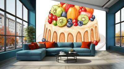 Fruitcake vector illustration Wall mural