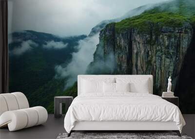 High cliffs and lush greenery in tropical mountains in Mexico Wall mural