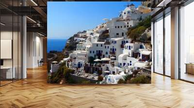  Houses on Santorini island. Wall mural