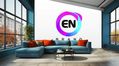 EN initial logo With Colorful Circle template vector. Wall mural