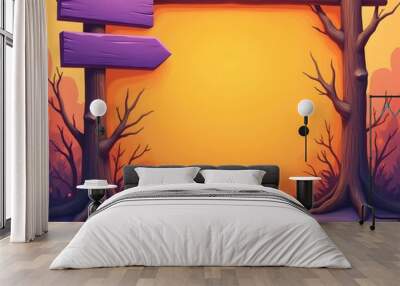 illustration poster wooden frame signs  Wall mural