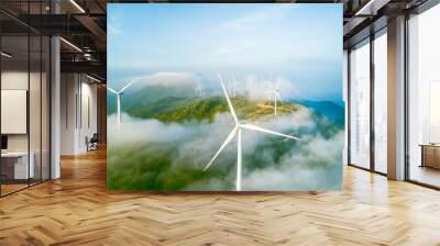 Wind power generation on the mountain Wall mural