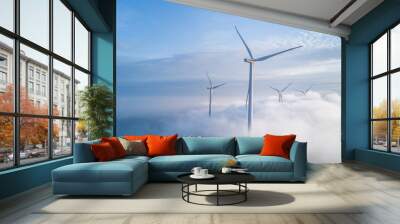 Wind power generation on the mountain Wall mural