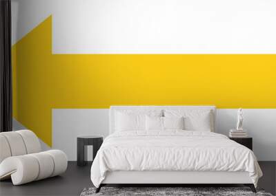 Yellow arrow to the left / vector, isolated Wall mural