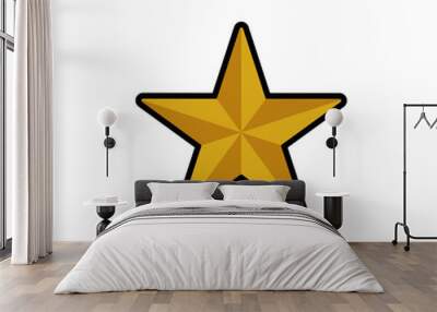 Star gold icon. Design template vector Wall mural