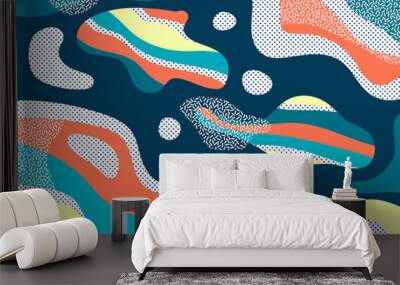 Creative geometric colorful background with patterns. Collage. Design for prints, posters, cards, etc. Vector. Wall mural